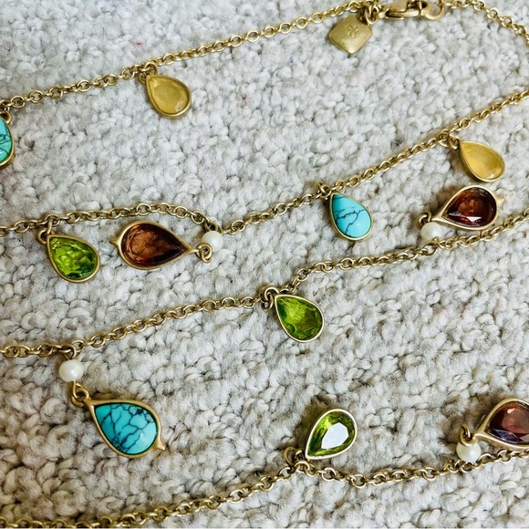 Lauren Ralph Lauren 90's Y2K Matte Gold Dangle Charm Necklace Earring Set Work - Picture 4 of 10